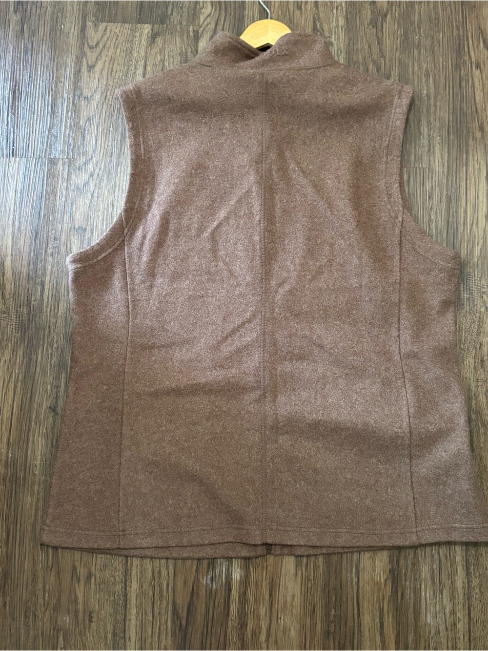 WoolX Merino Wool Full Zip Vest Chocolate Brown 1X Zip Front Pockets - Picture 6 of 6